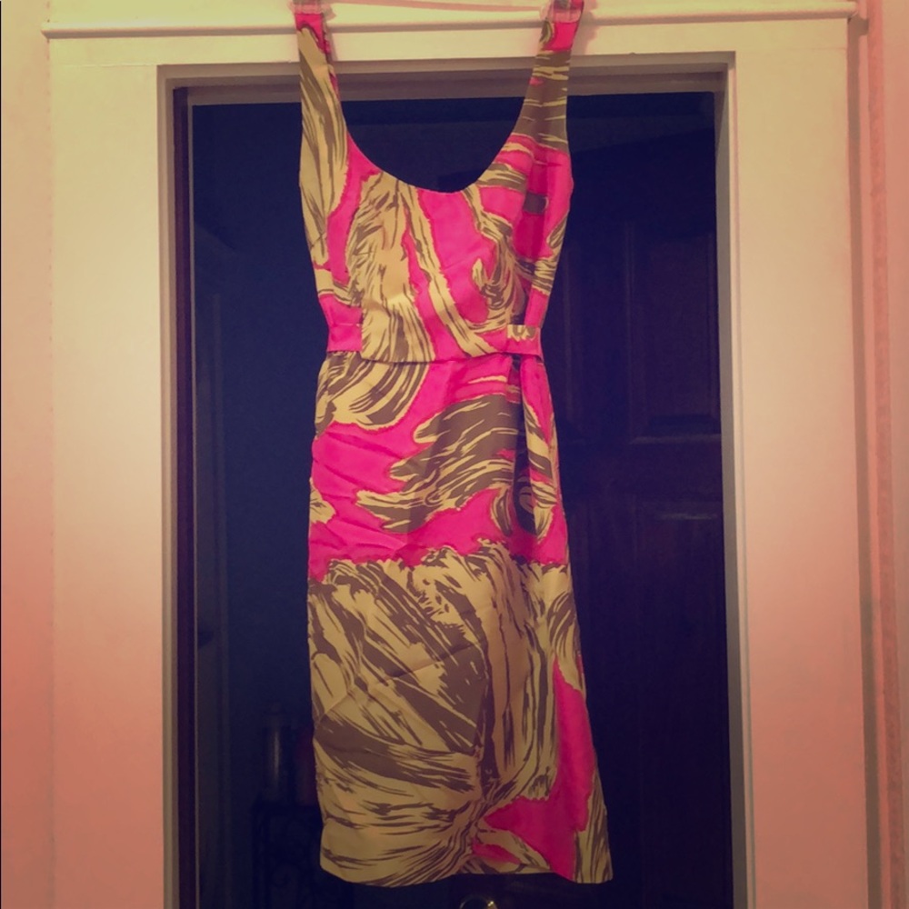 Milly size 2 Fuchsia and Olive dress